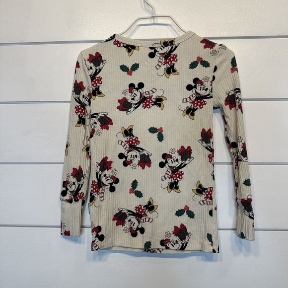 Posh Peanut Christmas Minnie Mouse Pajama Top 3T 4T Ribbed PJ Disney Bamboo FLAW - Picture 5 of 9